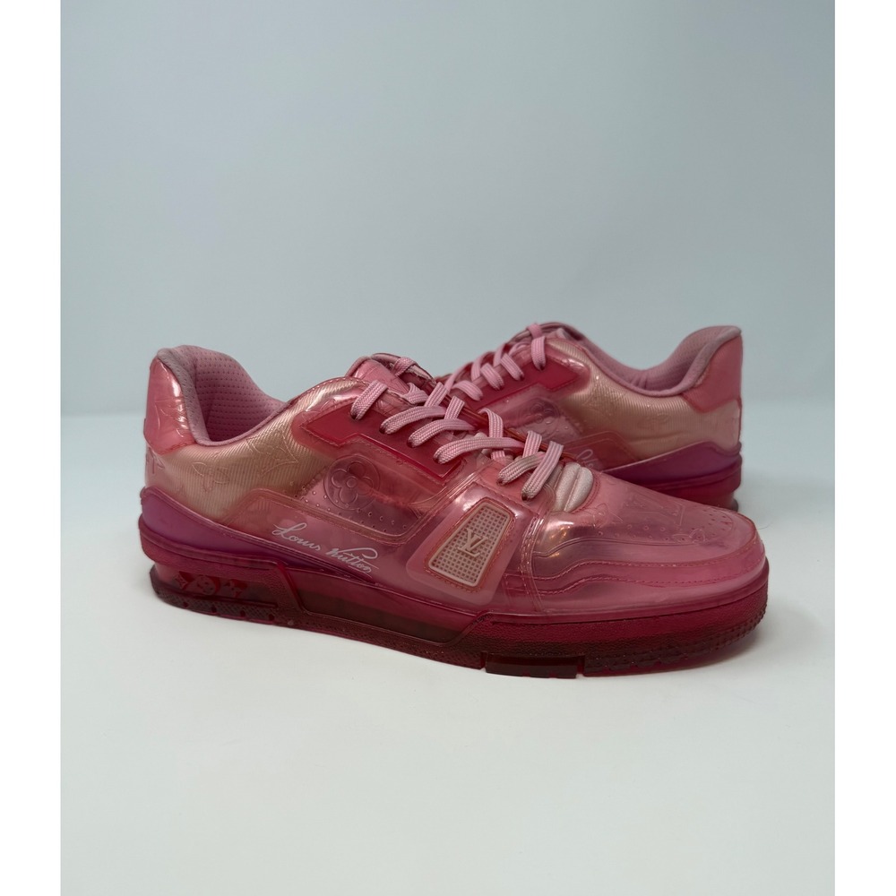 Louis Vuitton Clear Fluorescent Pink Trainer Size 8 US 7 LV